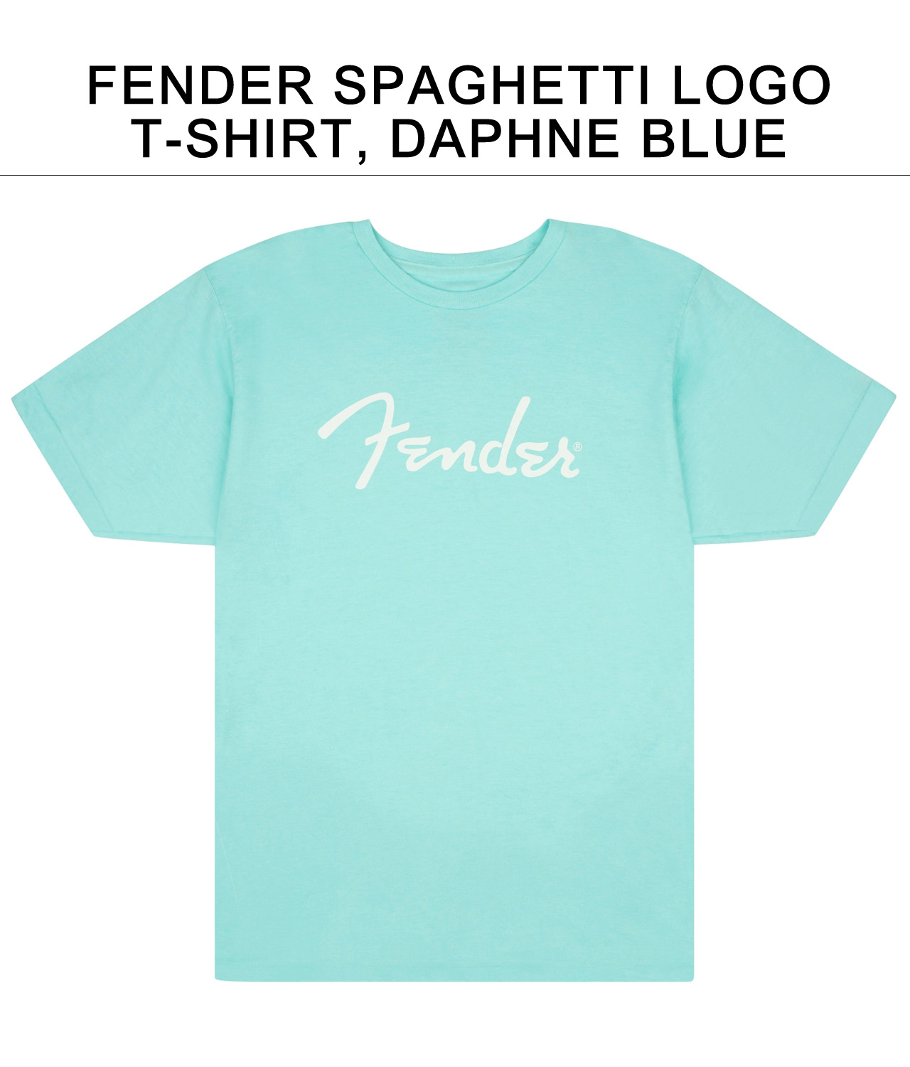 FENDER SPAGHETTI LOGOT-SHIRT, DAPHNE BLUE